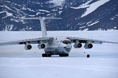 09B The Air Almaty Ilyushin Airplane Taxiing On The Union Glacier Runway In Antarctica On The Way To Climb Mount Vinson.jpg